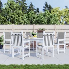 Lowback Chair Cushion Set of 6 Grey Oxford fabric (100% polyester)