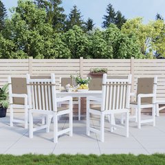 Lowback Chair Cushion Set of 6 Taupe Oxford fabric