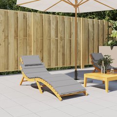 Sun Lounger Cushion Grey Oxford fabric (100% polyester)