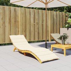 Sun Lounger Cushion Cream Oxford fabric (100% polyester) Extra Long