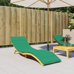 Sun Lounger Cushion Green Oxford fabric 78.7 x 27.6 x 1.2 in