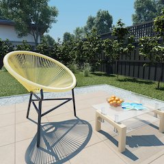 Acapulco Chair Beige Poly Rattan, Powder-Coated Steel Standard