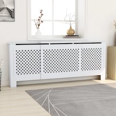 vidaXL MDF Radiator Cover White 80.7", 325555