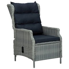 Garden Chair Light Grey Round PE rattan Standard Garden Chair