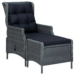 Garden Chair Dark Grey Round PE Rattan Large Garden Chair Other