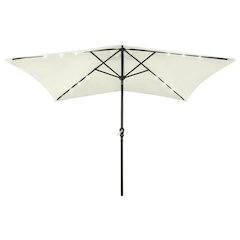 Garden Parasol Sand Polyester, Powder-Coated Steel 6.6x9.8 ft