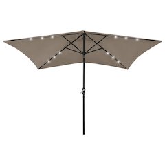 Garden Parasol Taupe Polyester and Powder-Coated Steel 6.6x9.8 feet