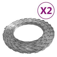 vidaXL BTO-22 NATO Razor Wires 2 pcs 328.1' Steel