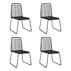 Dining Chair Set of 4 Black