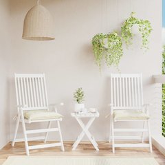 Chair Cushion Set of 2 Cream White Oxford fabric (100% polyester)