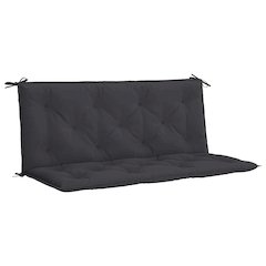 Garden Bench Cushion Set of 2 Black Oxford Fabric, 100% Polyester
