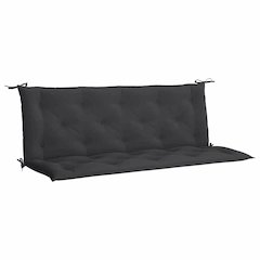 Garden Bench Cushion Set of 2 Black Oxford fabric (100% polyester)