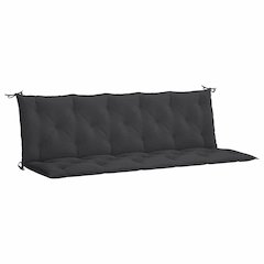 Garden Bench Cushion Set of 2 Black Oxford fabric (100% polyester)