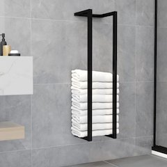 Towel Rack Black Iron 37.4 in tall Towel Rack Rectangular