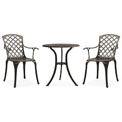 Bistro Set Bronze Cast aluminum Medium Durable Bistro Set