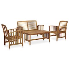 Garden Lounge Set Natural Wood Solid Acacia wood Standard Durable