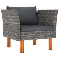 Garden Sofa Grey PE rattan Removable Covers Garden Sofa
