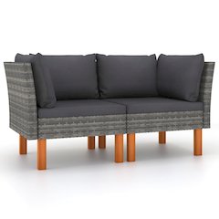 Corner Sofa Grey and Anthracite
