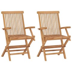 Garden Chair Set of 2 Teak Teak wood Standard Collapsible