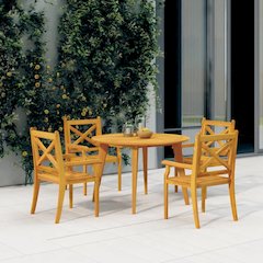 Garden Dining Set Natural Wood Solid acacia wood with an oiled finish