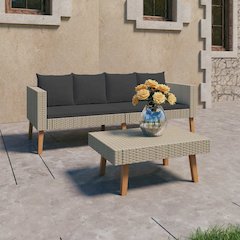 Garden Furniture Set Beige and Anthracite