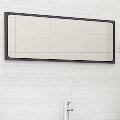 Mirror Grey Engineered wood, Acrylic Modern Mirror Rectangular