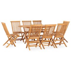 Outdoor Dining Set Natural Teak Smooth sanded teak hardwood
