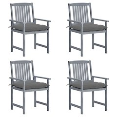 Patio Chair Set of 4 Gray with a gray wash finish