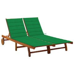 Sunlounger Natural wood Solid Acacia wood Large