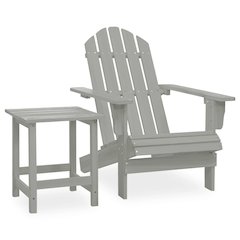 Garden Chair Grey Solid fir wood Large Ergonomic Garden Chair