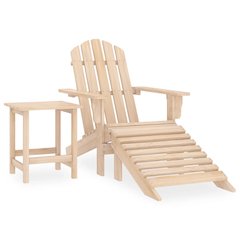 Garden Chair Natural Wood Solid fir wood Standard Detachable