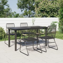 Garden Dining Set Black