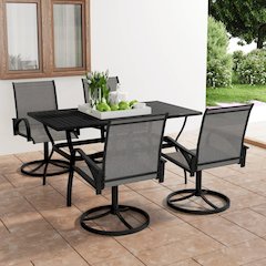 Dining Set Table: Anthracite, Chairs: Grey