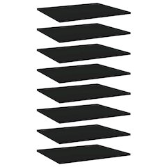 Shelf Set of 8 Black Engineered Wood Standard Simple Shelf