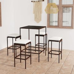 Garden Bar Set Brown PE rattan Standard Durable Garden Bar Set