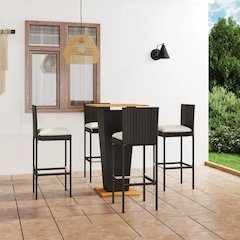 Garden Bar Set Black, Cream