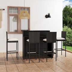 Garden Bar Set Black, Cream White