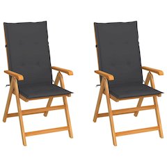 Garden Chair Set of 2 Teak Wood Teak wood Medium Foldable