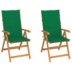 Garden Chair Set of 2 Teak Sanded teak hardwood, Fabric Standard