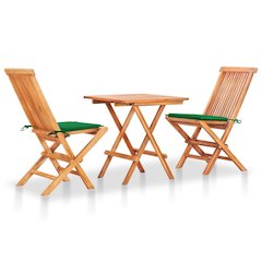 Bistro Set Set of 3 Teak wood Solid teak wood Foldable