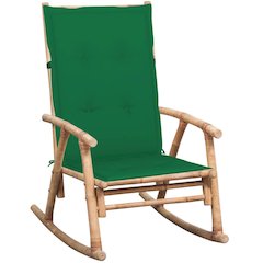 Rocking Chair Bamboo Medium Durable Rocking Chair Rectangular