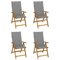 Garden Chair Set of 4 Natural Wood