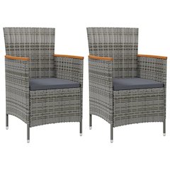 Garden Dining Chair Set of 2 Grey