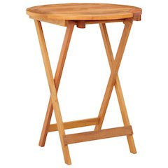 Garden Table Natural Wood Solid eucalyptus wood Small Foldable