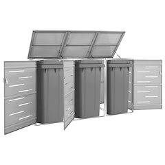 Triple Wheelie Bin Shed 81.5"x30.5"x44.3" Stainless Steel