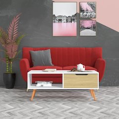 Coffee Table White and sonoma oak Engineered wood, MDF Medium