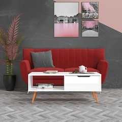 Coffee Table High Gloss White Engineered wood, MDF Medium