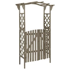 Pergola Grey Solid Firwood, Solid Pine Wood Large
