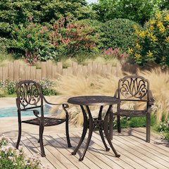 Bistro Set Bronze Cast aluminum Medium Durable Bistro Set