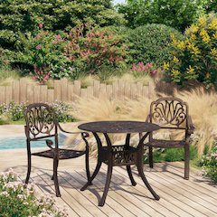 Bistro Set Bronze Cast Aluminum Standard Bistro Set Round